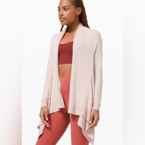 LULULEMON cashlu knit wrap pink bliss cardigan sweater M/L - Picture 4 of 10